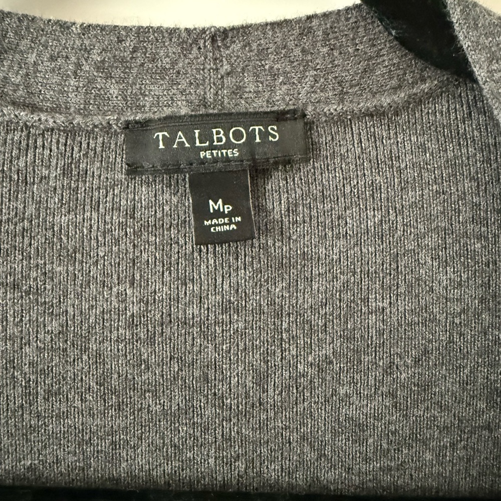Talbots Charcoal Open Front Cardigan - Picture 4 of 5